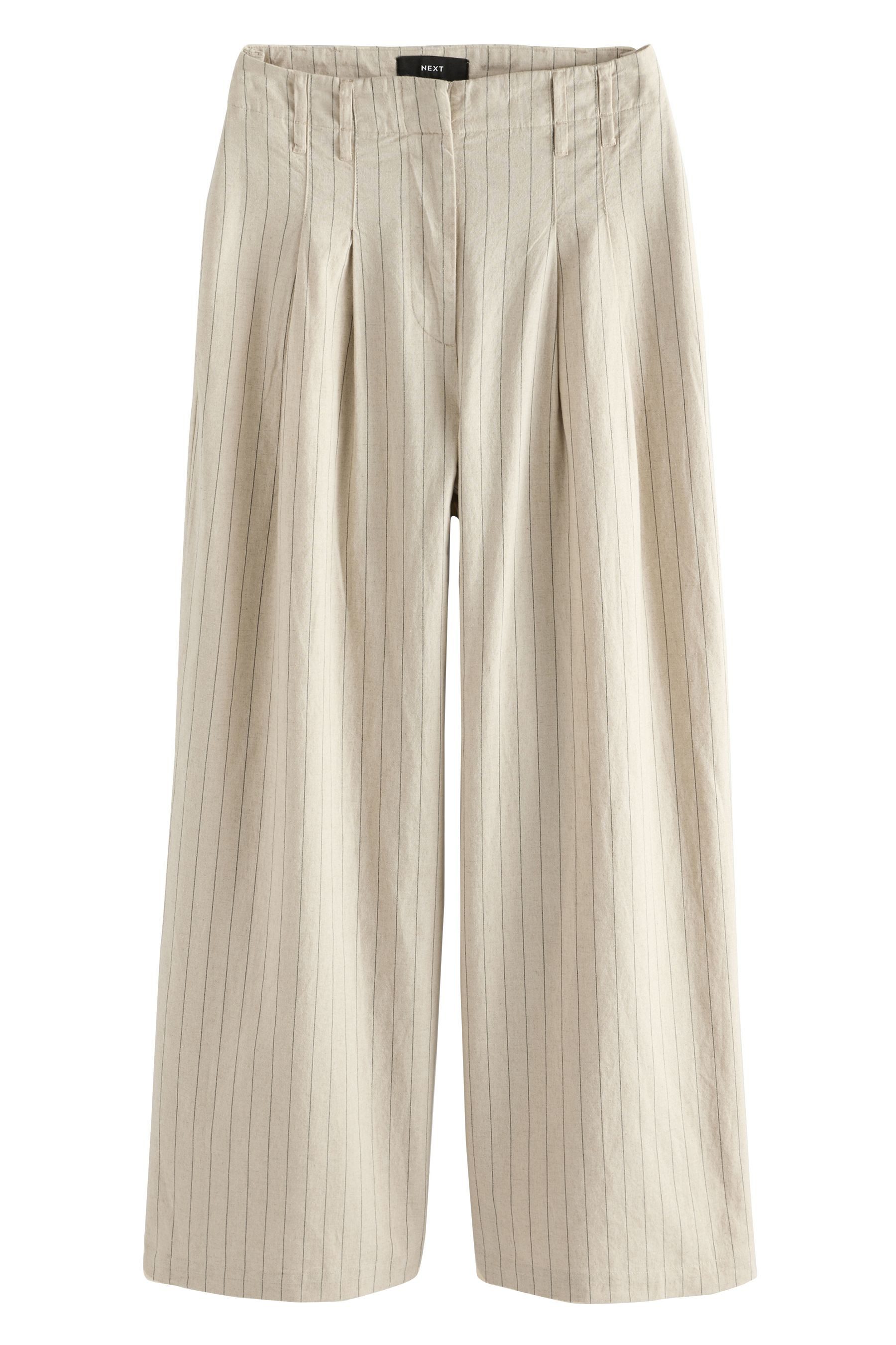 Next Leinenhose Superbreit gestreifte Hose aus günstig online kaufen