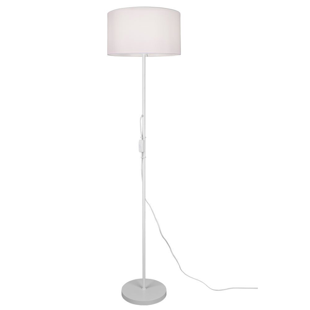 etc-shop Stehlampe, Leuchtmittel nicht rund Lampe weiß Design Schlaf Stand Textil Steh Zimmer Leuchte Wohn inklusive