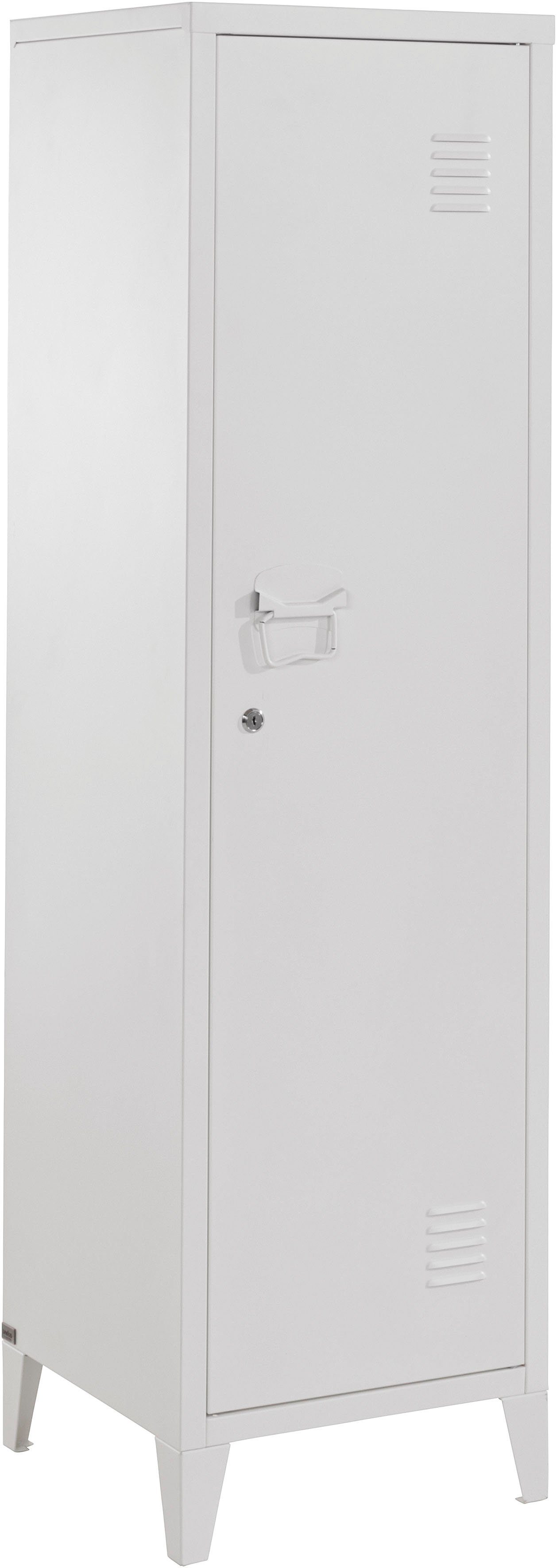 andas Midischrank Jensjorg Midischrank aus Metall, 2 x Einlegeböden hinter der Tür, Höhe 137 cm weiß