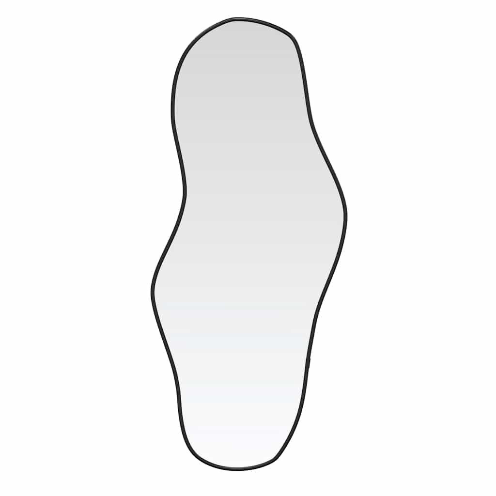 furnicato Wandspiegel Glas PVC 60 x 25 cm Schwarz (1-St)