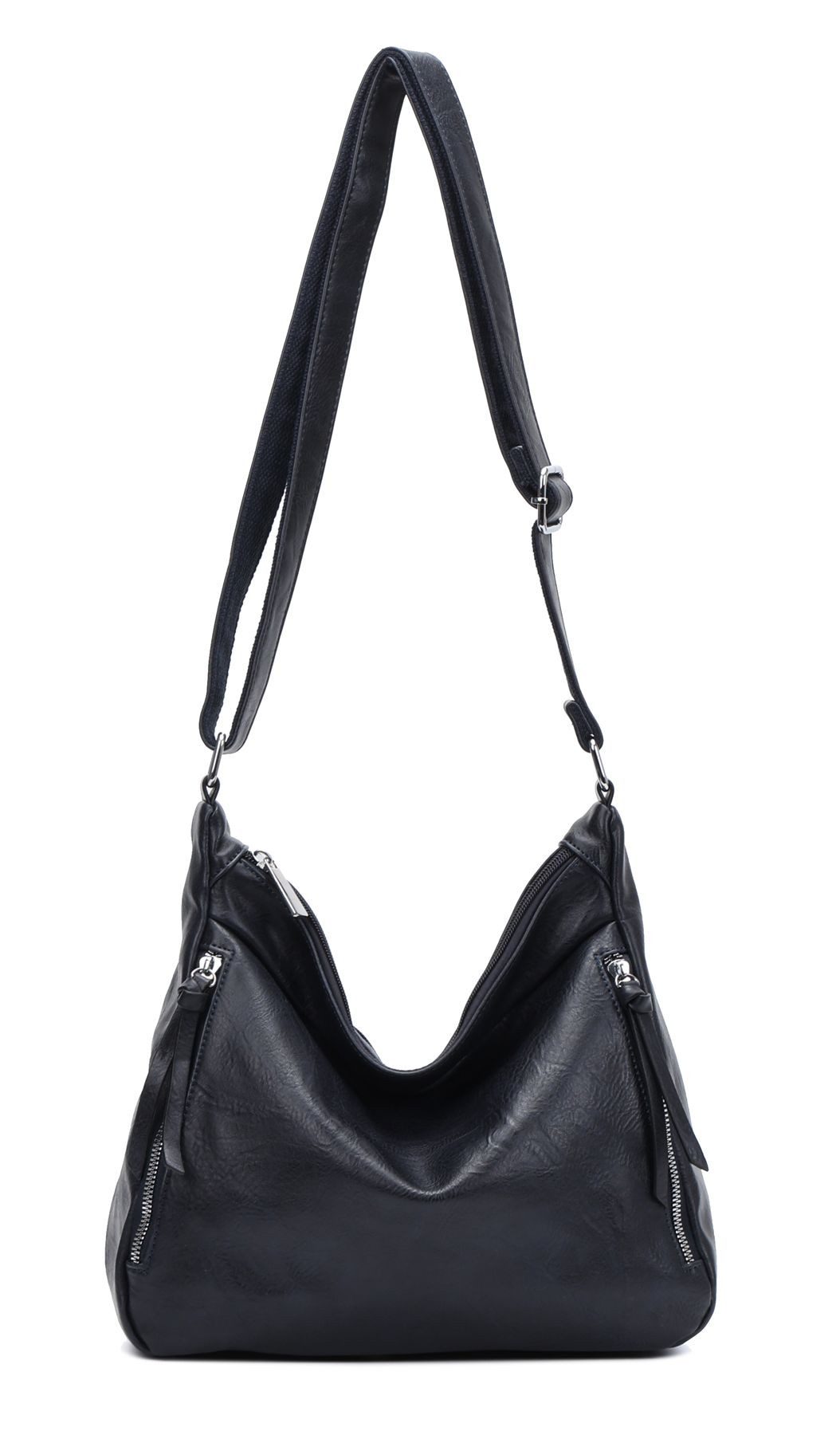 ITALYSHOP24 Schultertasche Damen Tasche Shopper Crossbody Handtasche Umhängetasche Beuteltasche, CrossOver Damentasche Hobo Bag Henkeltasche Reisetasche Leder Optik