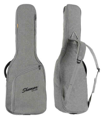 Shaman Gitarrentasche »EGB-102 GY Premium-Line E-Gitarrentasche - Gigbag mit 10 mm starker Polsterung - Fixierung für Instrumentenhals - Rucksack-Gurte - Große Aufsatztasche - Max. Innenmaße: 102 x 35 cm«, Gepolsterte, verstellbare Rucksack-Gurte