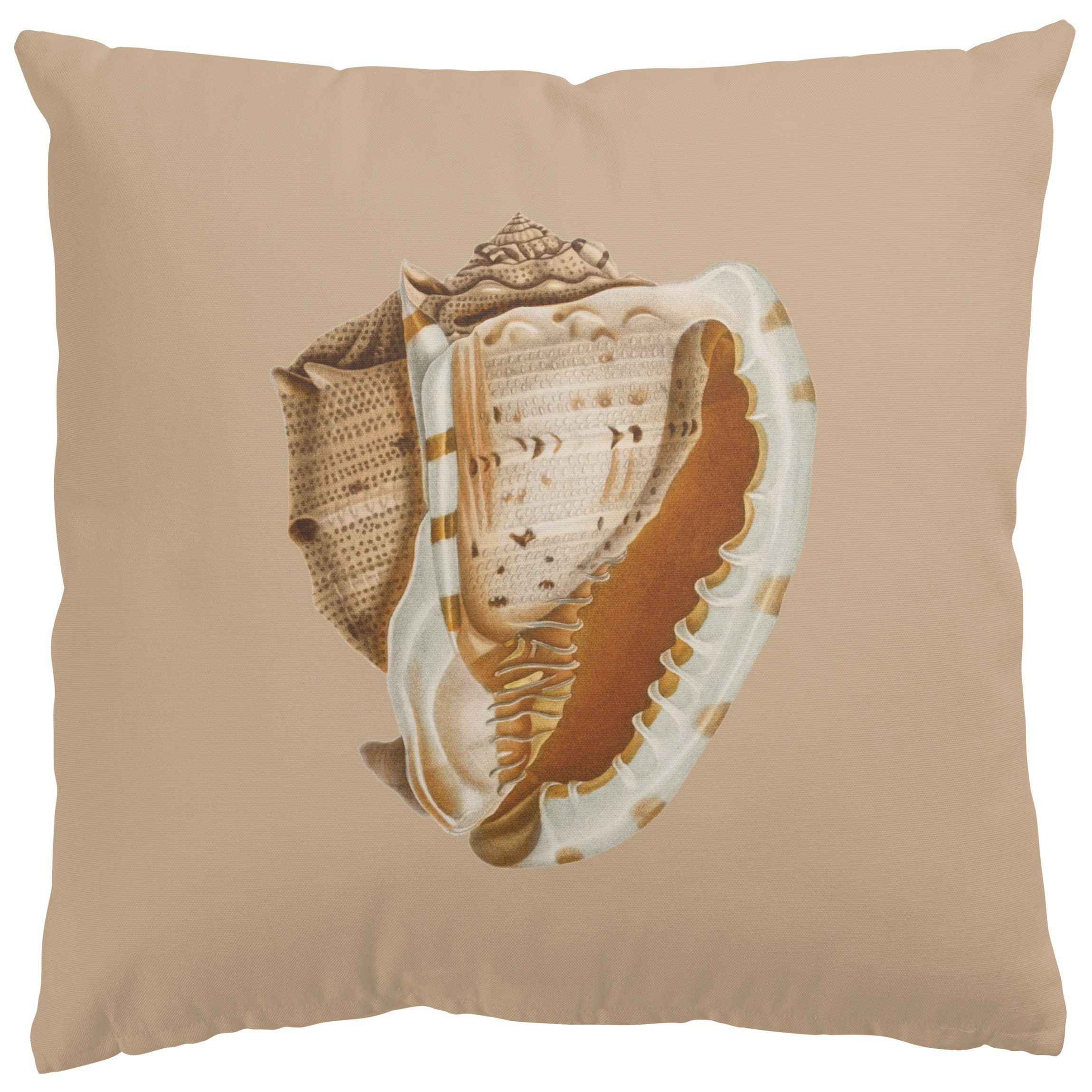 Bilderdepot24 Dekokissen drinnen Kissenhülle/ Sofakissen/ Zierkissen braun Strand Illustration, Bezug mit / ohne Füllung Zierkissen Outdoor Sofa Bett