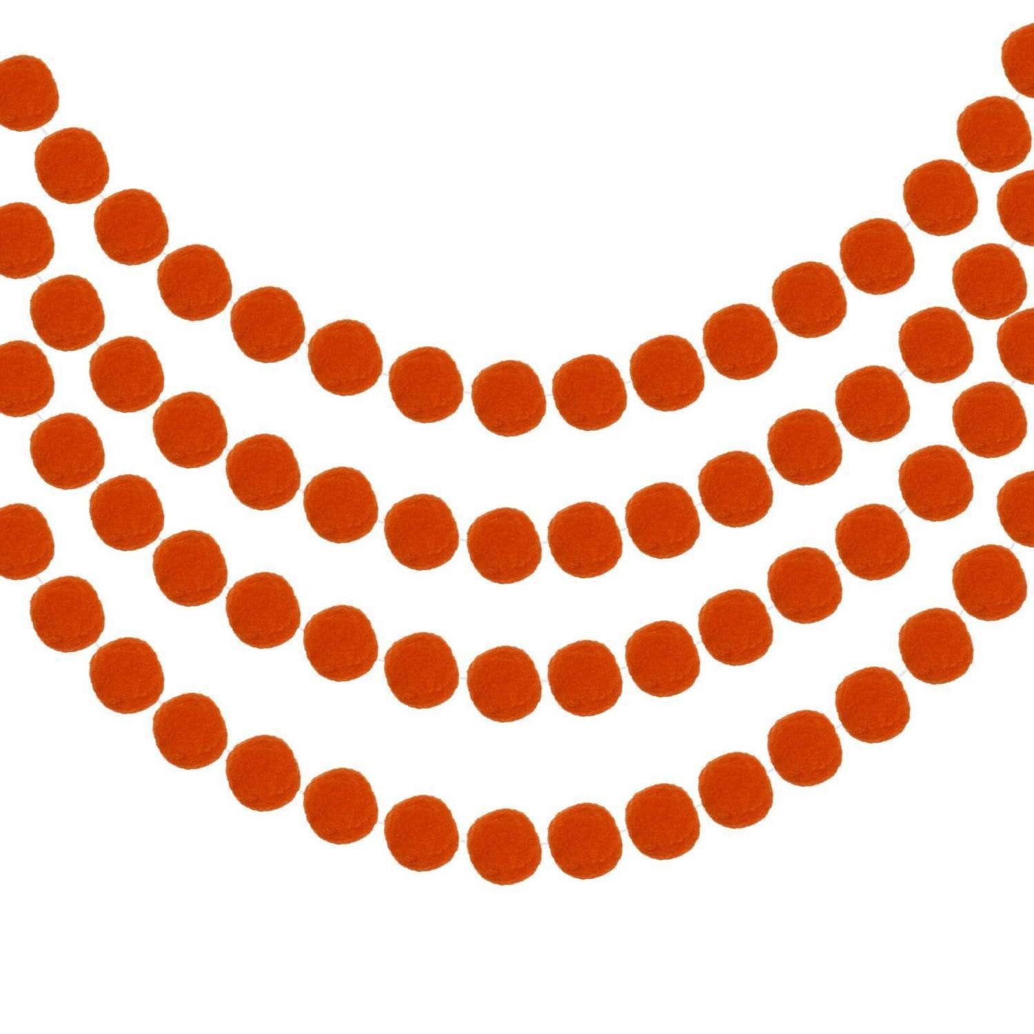 LuxusKollektion Girlande Pom Pom Girlande Orange 4er-Set 2.5m
