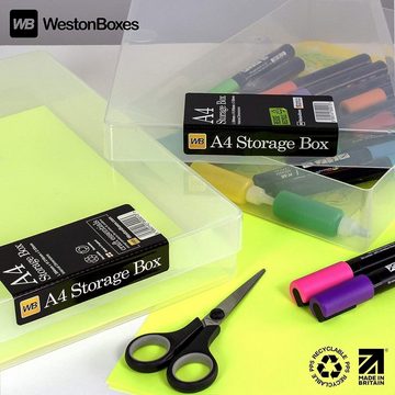 WestonBoxes Aufbewahrungsbox 5 Stück Variocolors DIN A4 Aufbewahrungsbox farbig transparent 312x225x57mm (5 St)