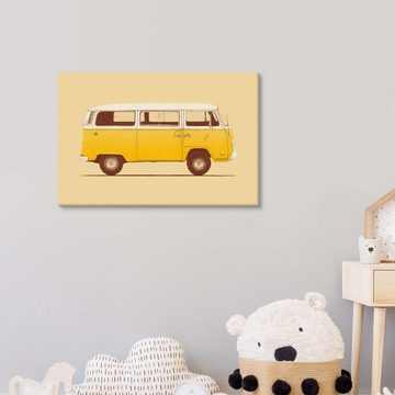 Posterlounge Leinwandbild Florent Bodart, Yellow Van, Wohnzimmer Vintage Kindermotive