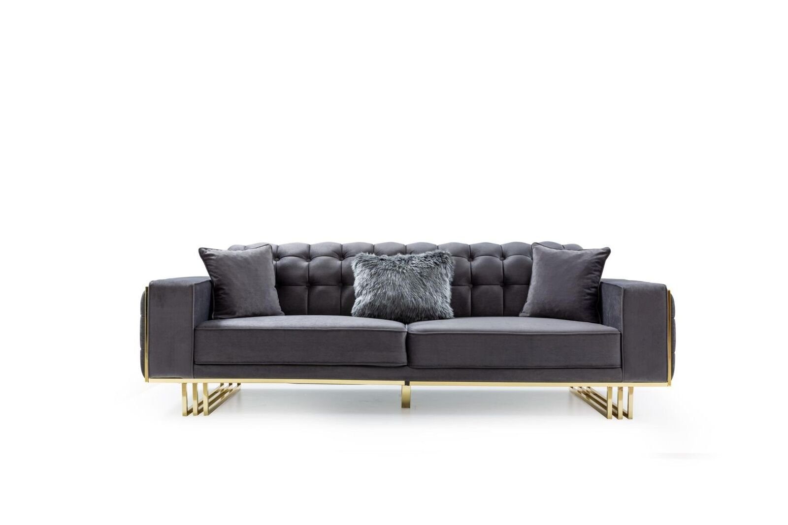 JVmoebel 3-Sitzer Luxus Möbel Wohnzimmer Füße 240cm Couch Sofas Couchen 3 Sitzer, 1 Teile, Made in Europa