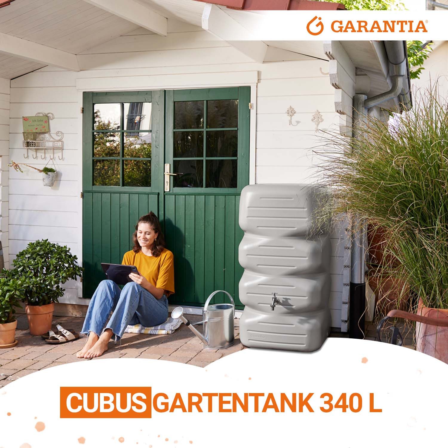 GARANTIA Regentonne CUBUS Regentonne 340 Liter betongrau, 340 l