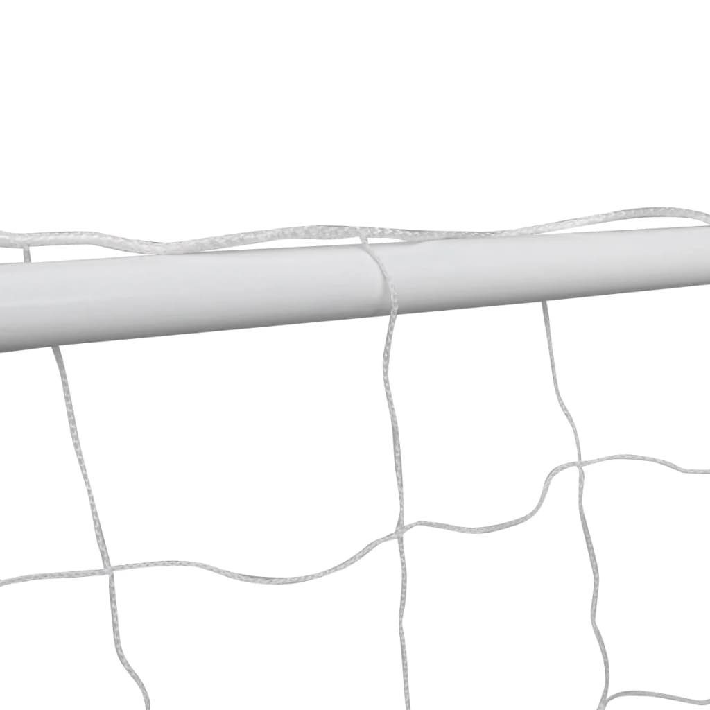 mit Weiß 182×61×122 vidaXL Stahl St) Netz (1 cm Fußballtor Fußballtor