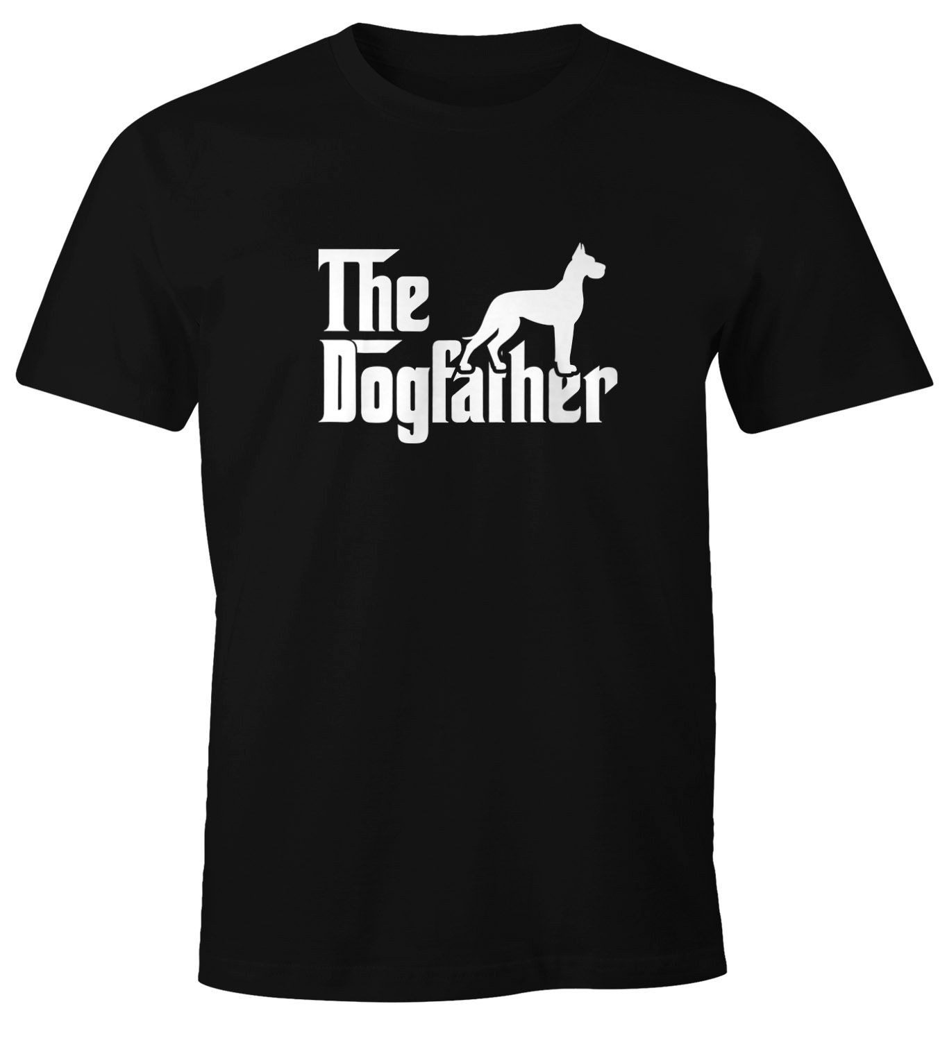 Print-Shirt Herren T-Shirt The Dogfather Hund Hundebesitzer Fun-Shirt Moonworks®