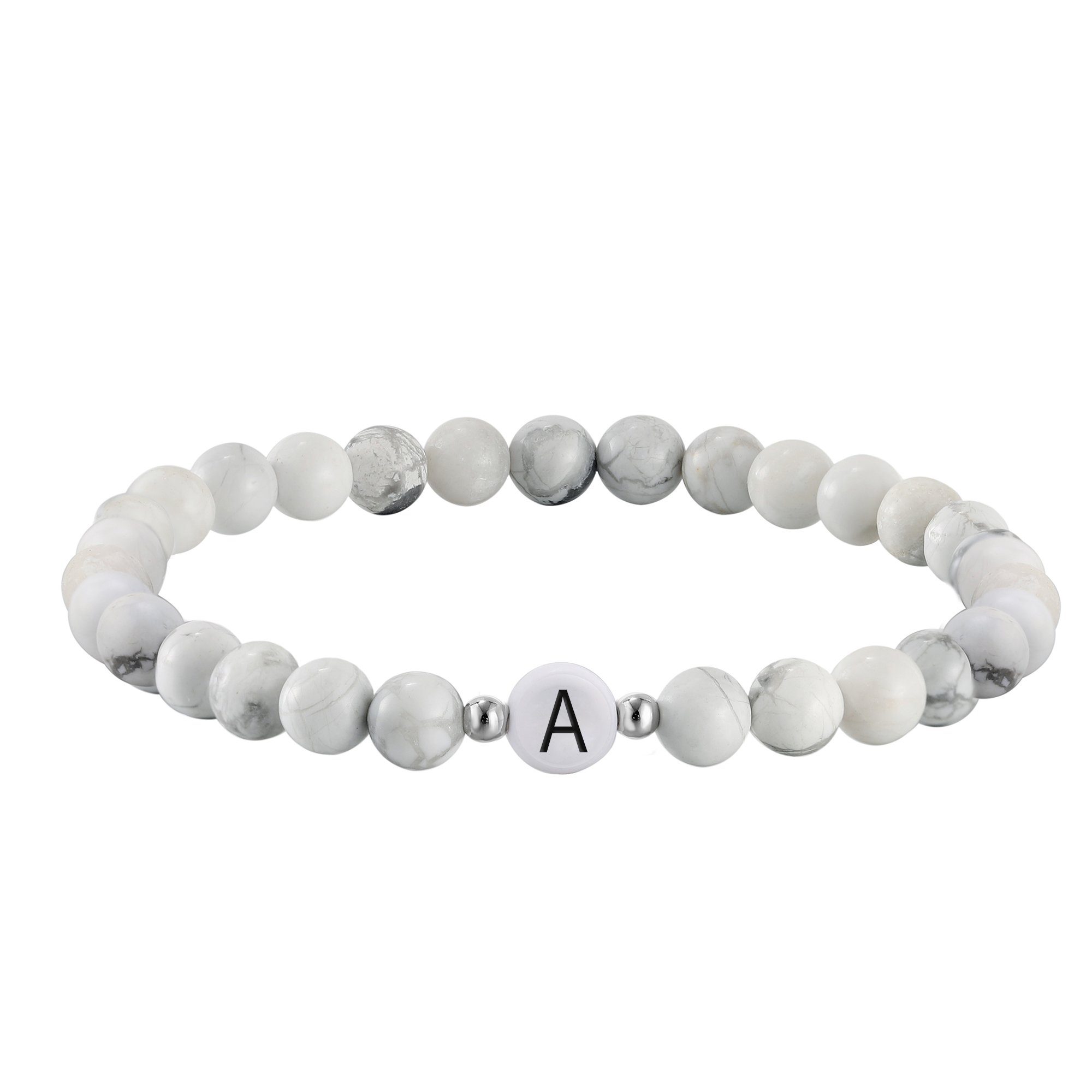 Armband Armschmuck aus Howlith, in weiß