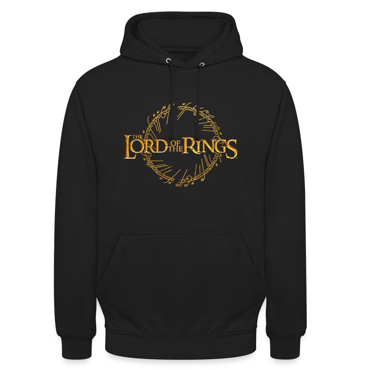 Hoodie Der Herr Der Ringe Großes Logo Mit Ring-Inschrift Unisex Hoodie