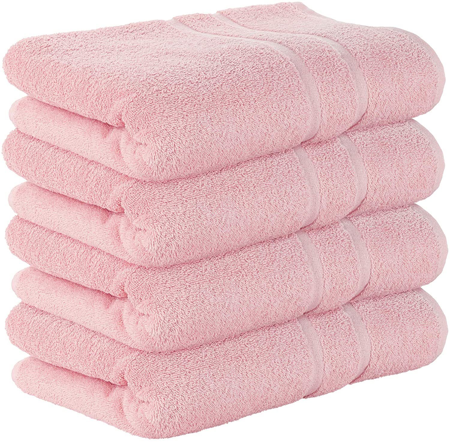 StickandShine Badetücher 4er Set Premium Frottee Badetücher 100x150 cm ZARTROSA Frottee