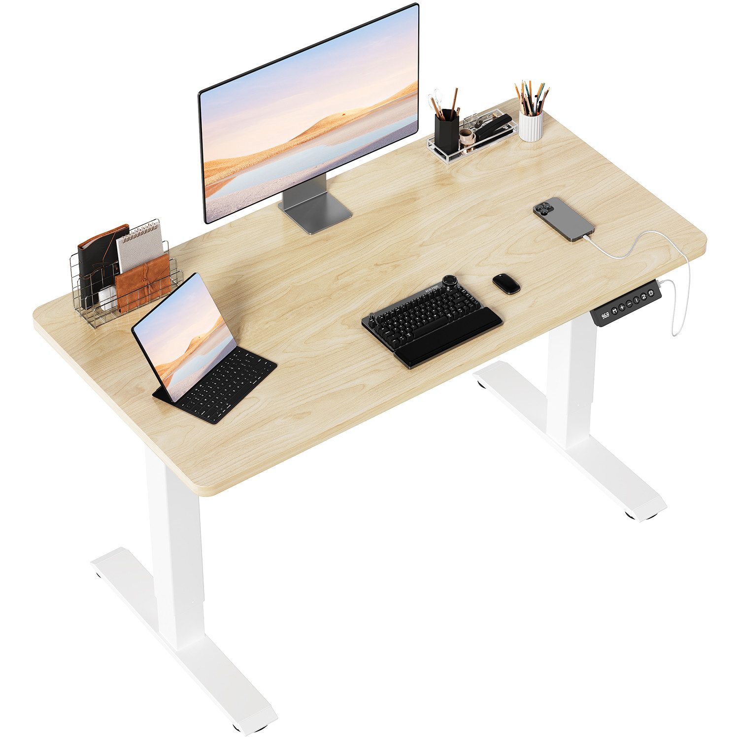 HOMALL Schreibtisch Höhenverstellbarer Schreibtisch mit 2-stufiger Memory-S günstig online kaufen