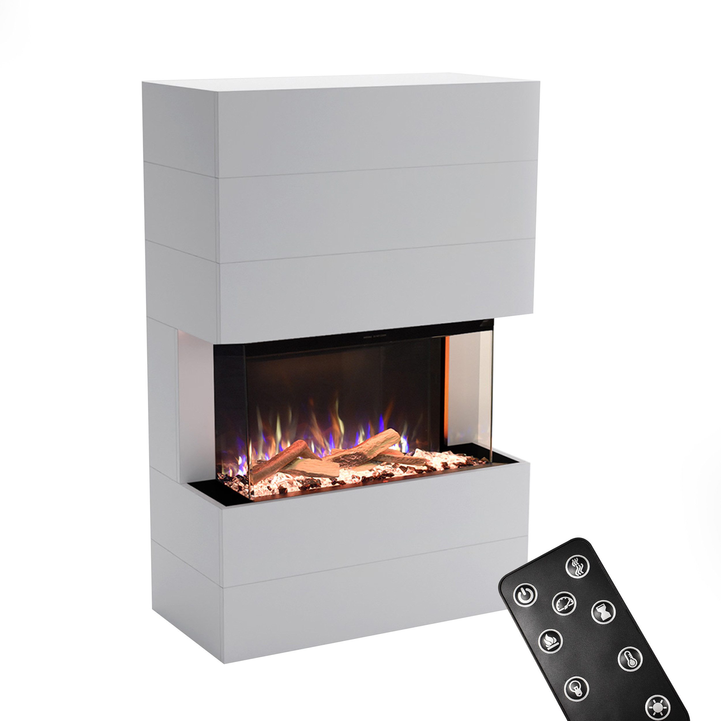GLOW FIRE Elektrokamin Glow Fire - LED E-Motion 3D - Portia 3 sided