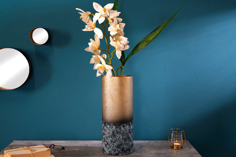riess-ambiente Dekovase ABSTRACT 40cm gold (Einzelartikel, 1 St), Wohnzimmer · Metall · Blumen · Accessoire · handmade · Patina