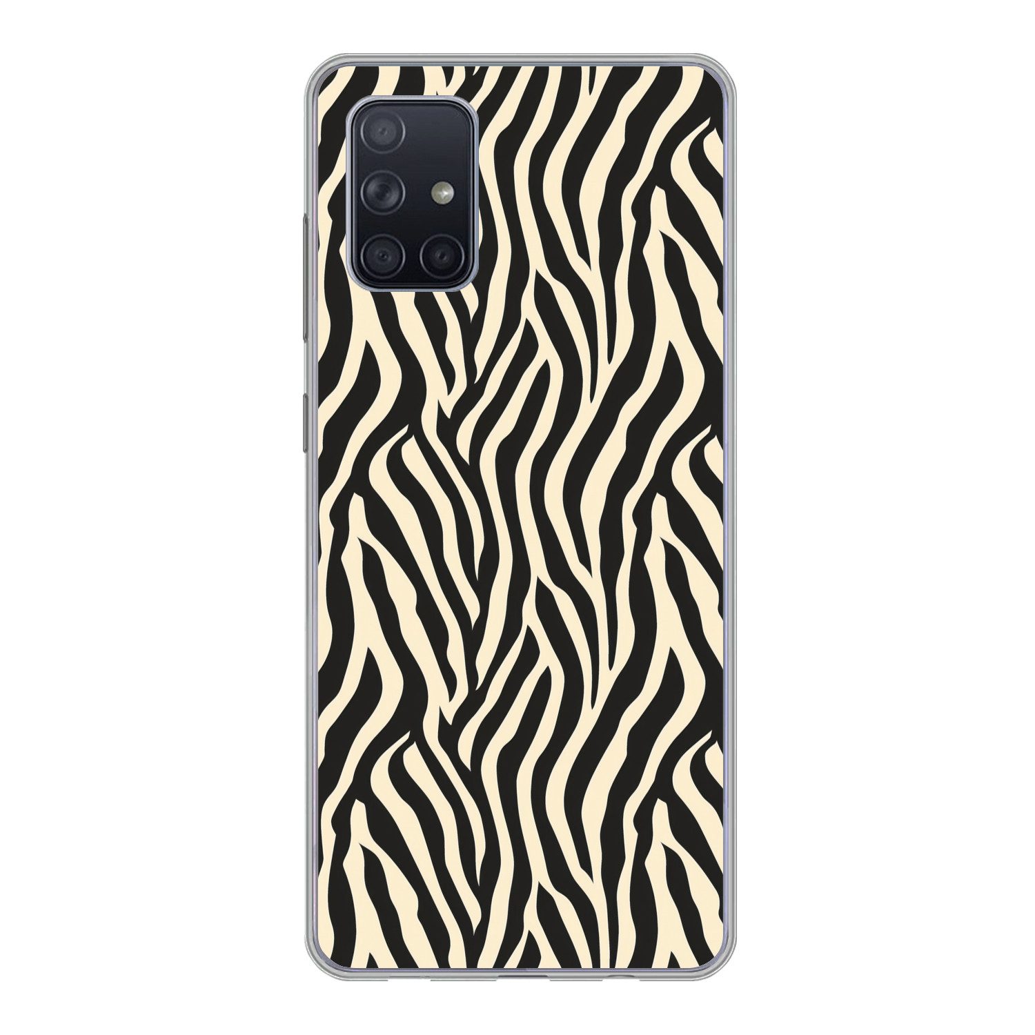 MuchoWow Handyhülle für Samsung Galaxy A51 Zebra - Druck - Klassisch - Schwarz, Smartphone-Bumper, Print, Handy Schutzhülle Dünn