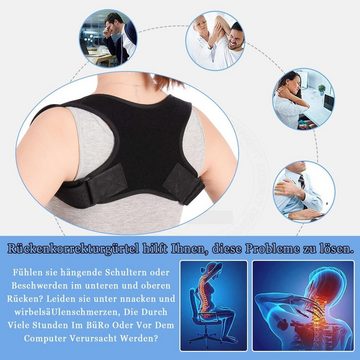 XDeer Rückenbandage Rücken Geradehalter,Haltungskorrektur Rückenstützgürtel, Rückenstabilisator,mit verstellbarem Rückengurt,Atmungsaktiv