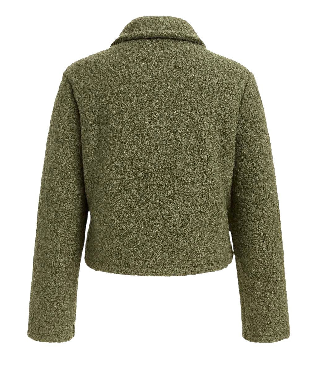 Mississhop Kurzjacke Elegante Übergangsjacke in Teddy-Optik, mit Goldknöpfe günstig online kaufen