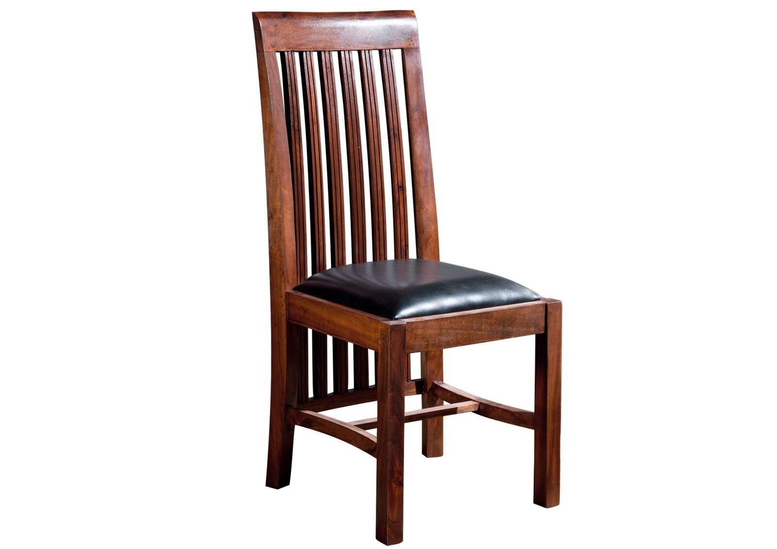 Massivmoebel24 Holzstuhl OXFORD, Akazie 45x51x103 nougat Polster schwarz Ba günstig online kaufen