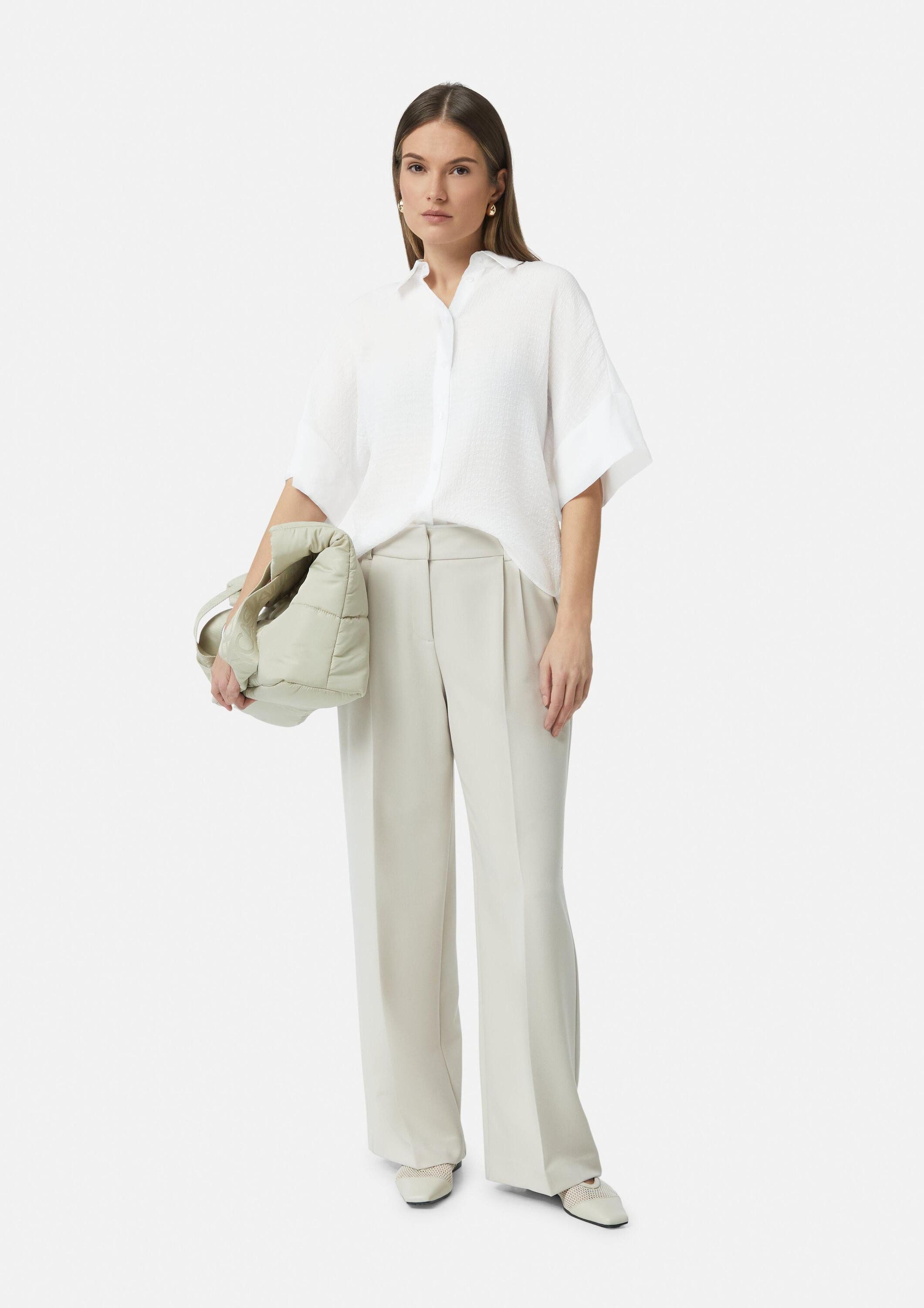 comma Kurzarmbluse Bluse Leichte Kurzarmbluse im Fabricmix