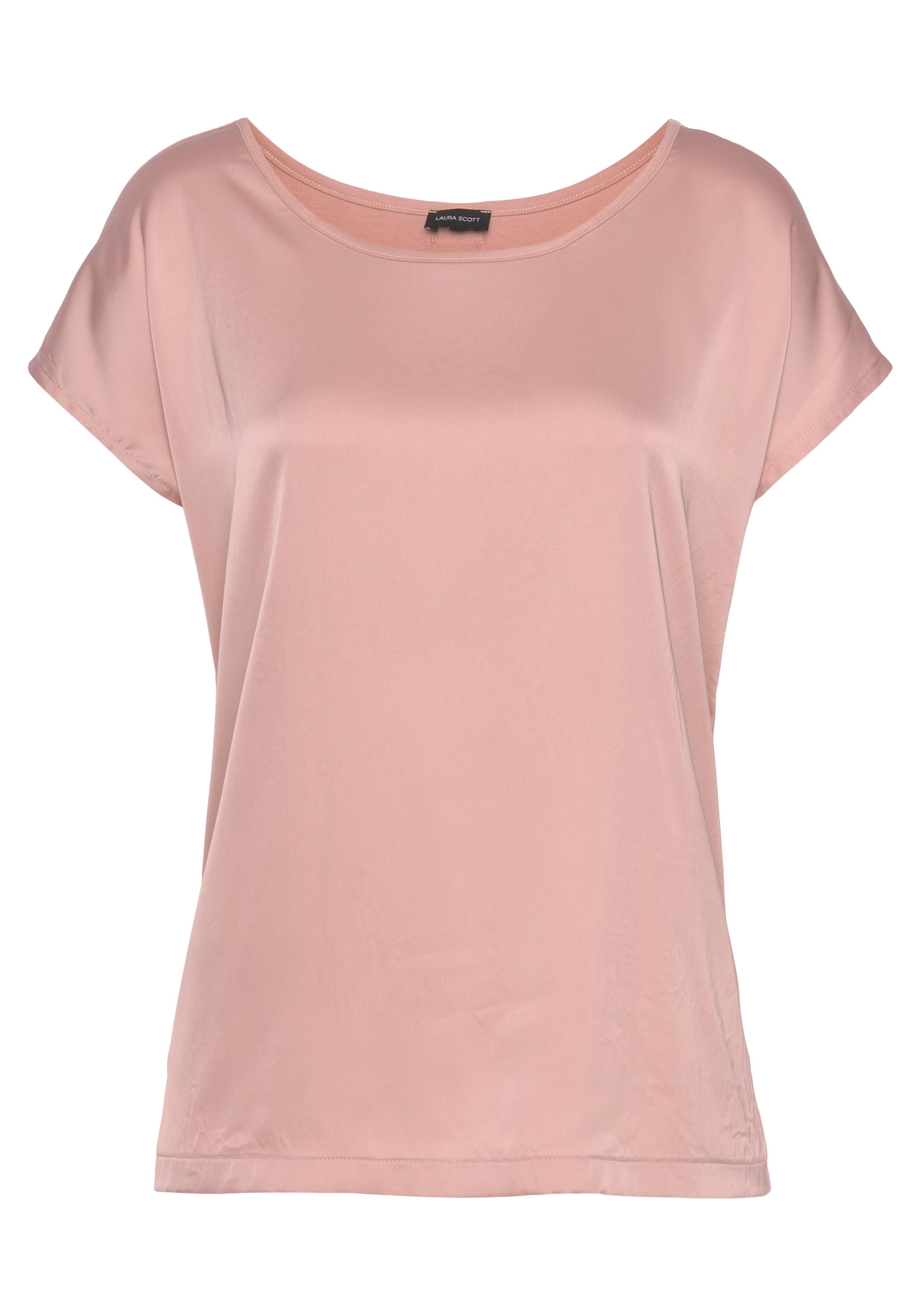 Shirtbluse mit Satin-Vorderteil und hochflexiblen Jersey-Rücken