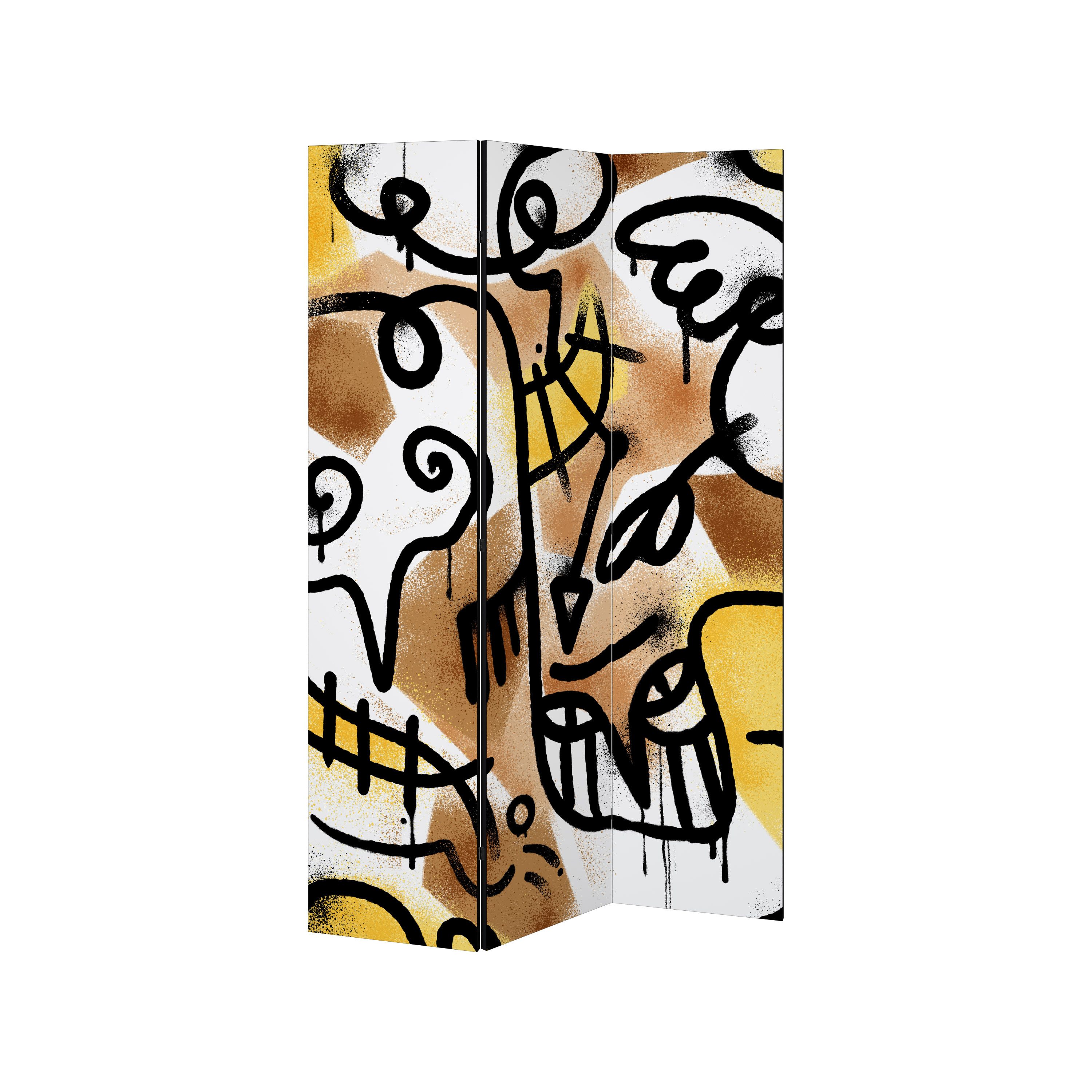 SPACEREBELS Paravent URBAN CANVAS (1 St), Raumteiler mit 3 Paneelen, einseitig bedruckt, 114 x 168 cm