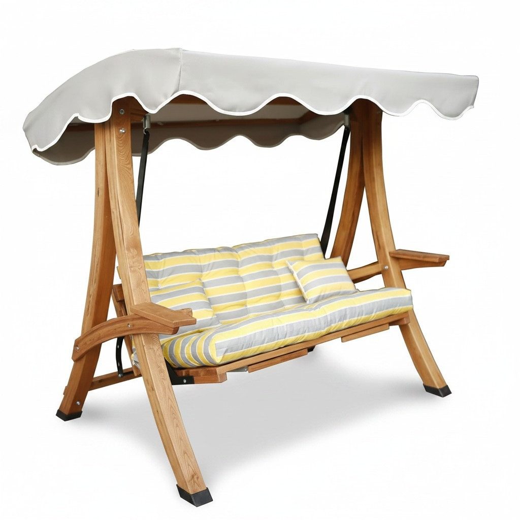 JVmoebel Hollywoodschaukel Designer-Hollywoodschaukel aus stabilem Holz für den Garten, 1 tlg., Made in Europa