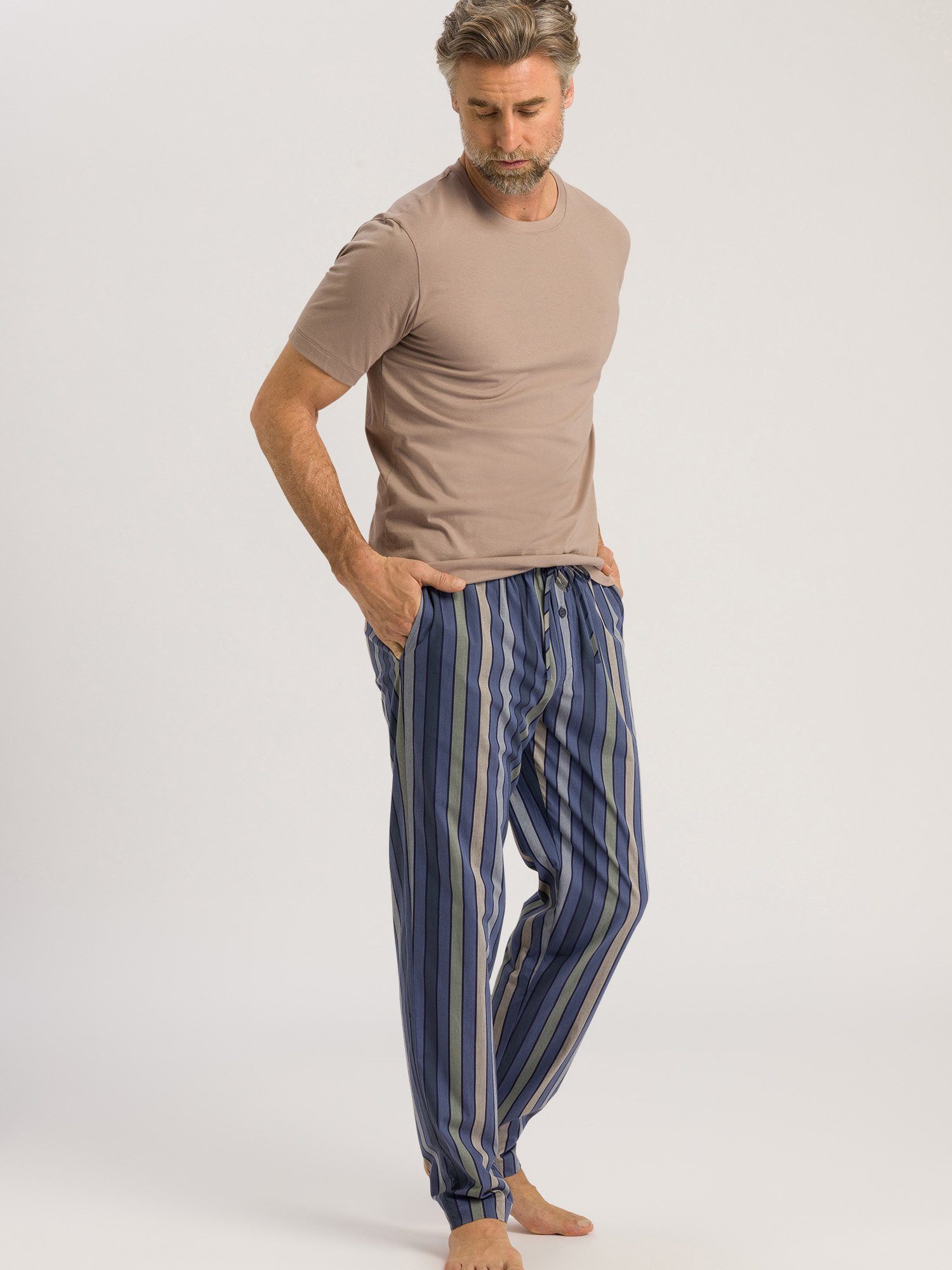 Pyjamahose Night Hanro stripe Day & everblue