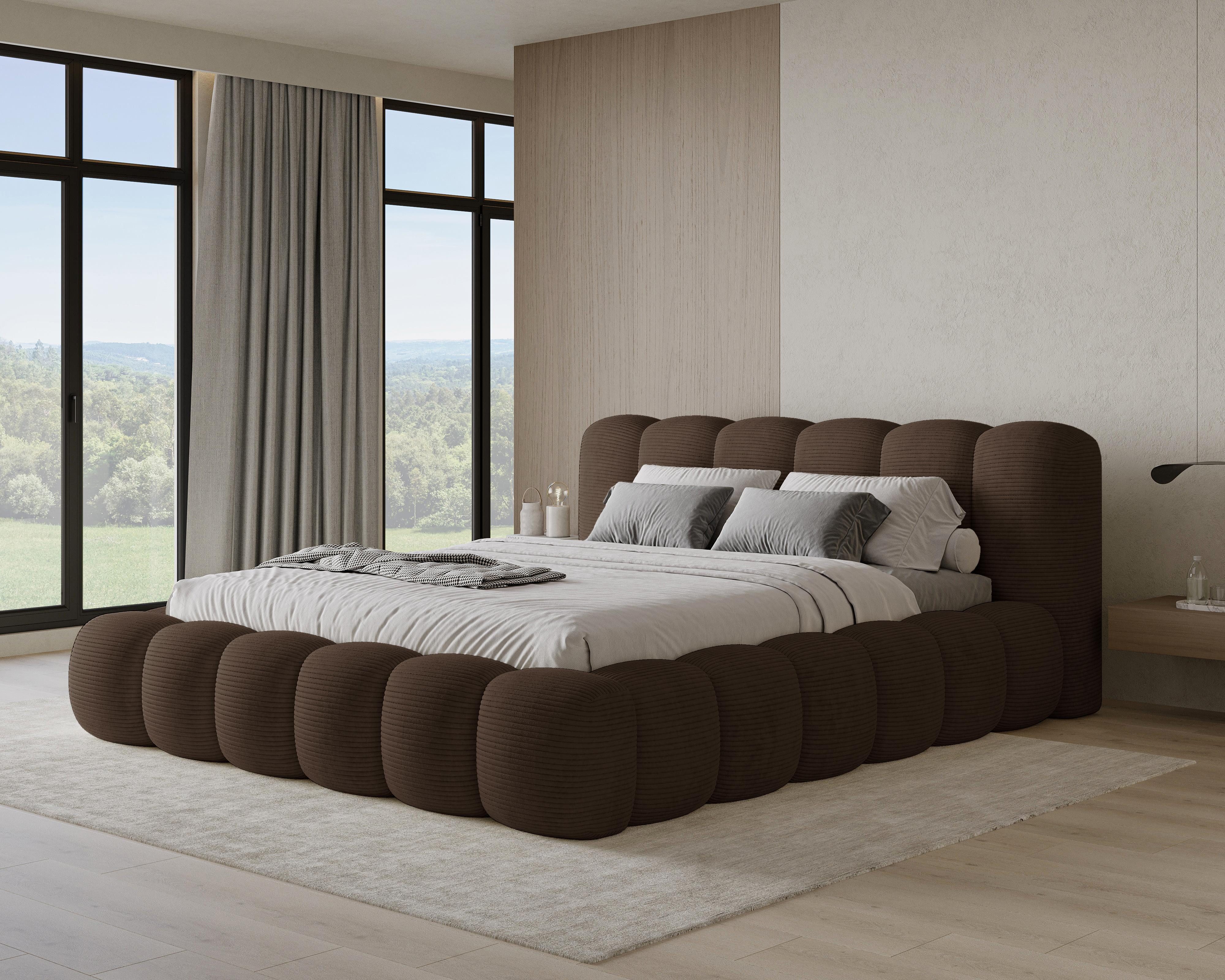 Chilly Möbel Polsterbett Stoff mit Stauraum und Hubfunktion Holzrahmen (Boxbett ohne Matratze in vielen Farben, 1-tlg., 140x200 160x200 180x200 200x200cm), gepolstertem Kopfteil Bettkasten modern