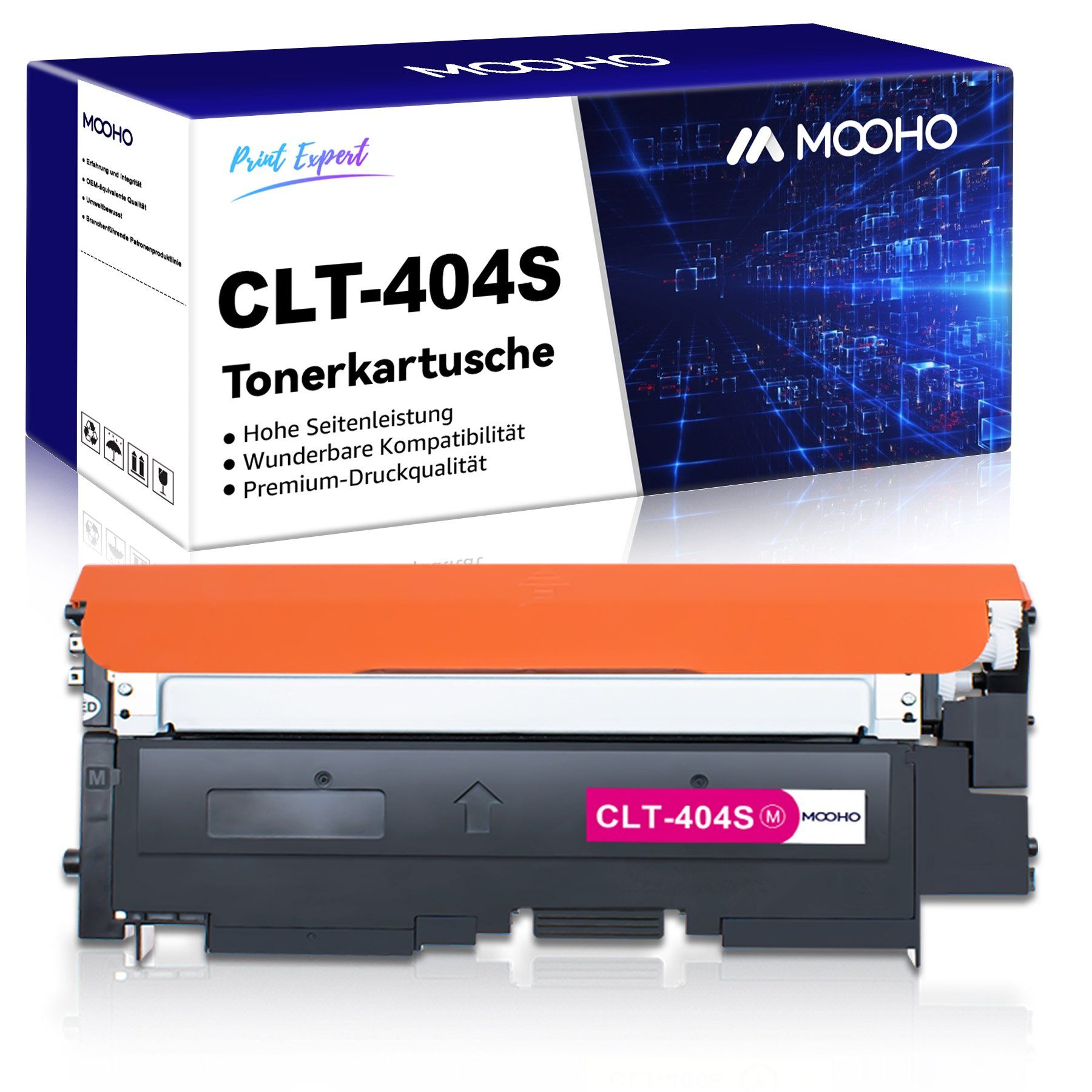 (1-St) Magenta 1x 1-st CLT-K404S/CLT-C404S/CLT-M404S/CLT-Y404S CLT-P404C, MOOHO Tonerkartusche