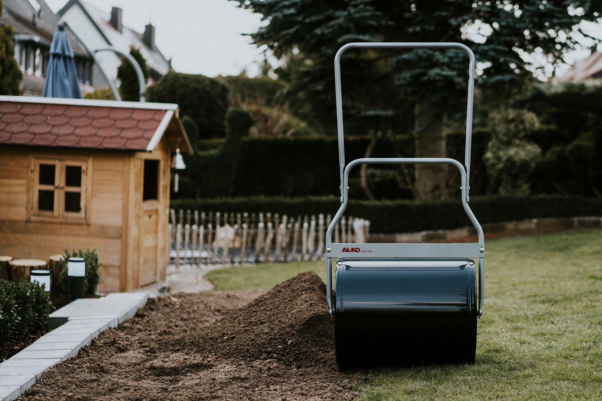 AL-KO Andruckwalze 120 Sandfüllung GW 72 50,Gewicht kg, Gartenwalze kg mit Wasserfüllung