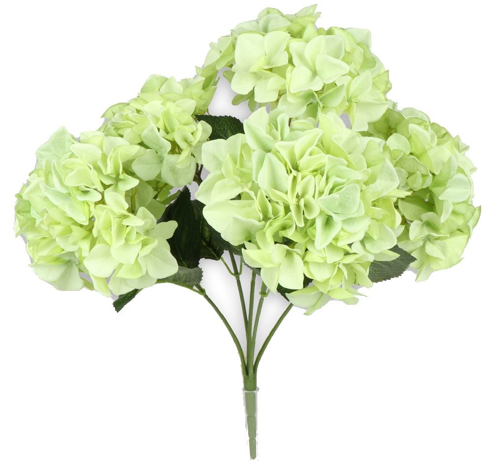 Kunstblume Hortensien Blüten Kunstblumen 1 Bund 5 Blüten Ø 18 cm hellgrün Hortensien, matches21 HOME & HOBBY, Höhe 45 cm