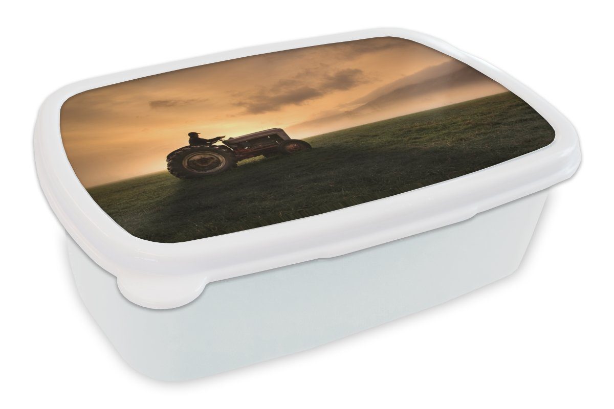 Erwachsene, für MuchoWow Nebel, Landwirt und Mädchen Lunchbox weiß - (2-tlg), und für Traktor Jungs - Kunststoff, Brotdose, Kinder Brotbox