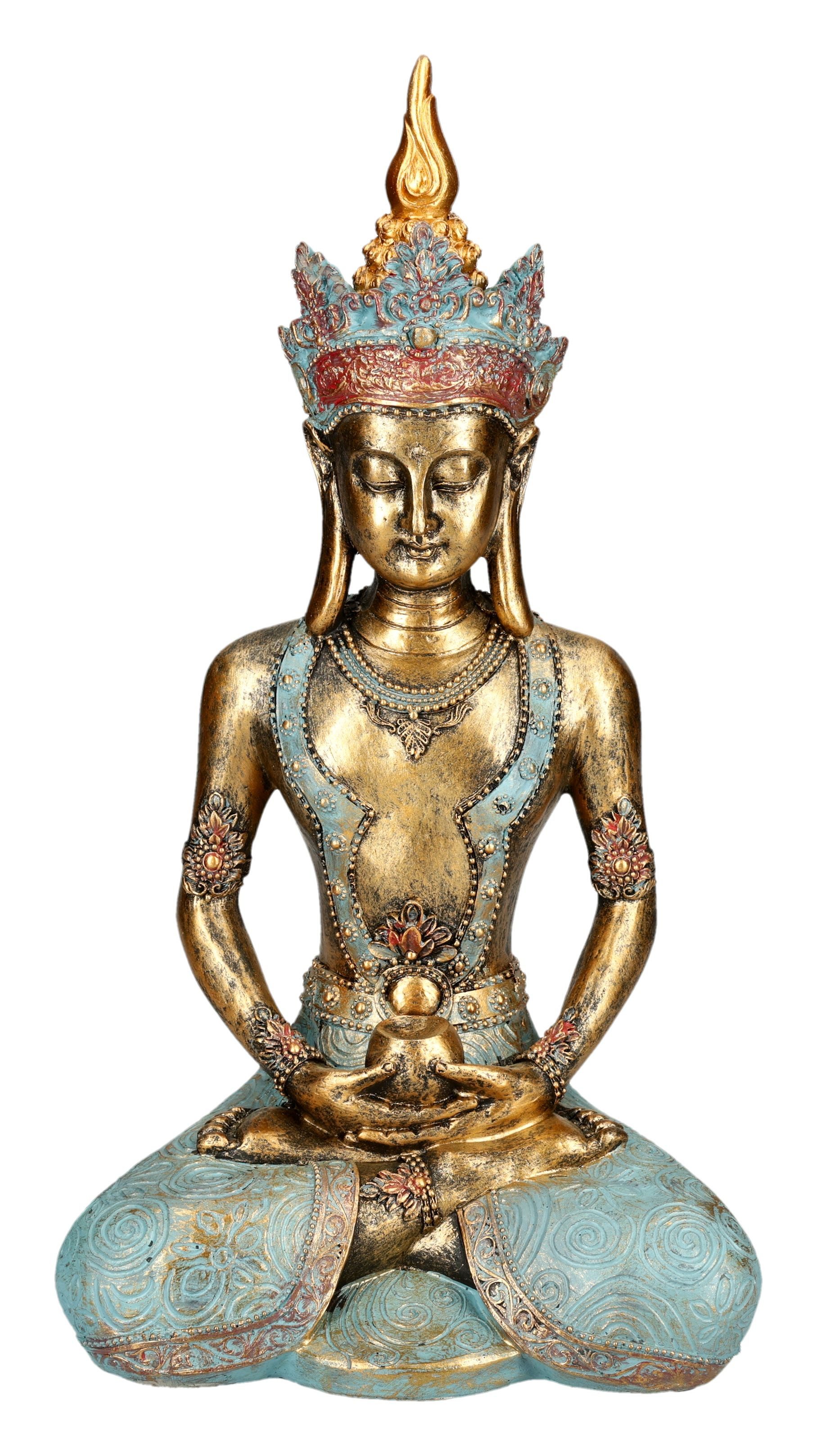 Figuren Shop GmbH Dekofigur Buddha Statue – asiatische Figur goldfarben für günstig online kaufen