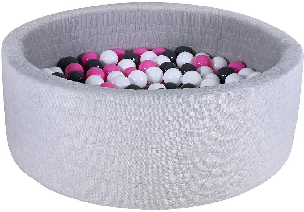 Knorrtoys® Bällebad Soft, Geo Grey, mit 300 Bällen creme/Grey/rose; Made in Europe