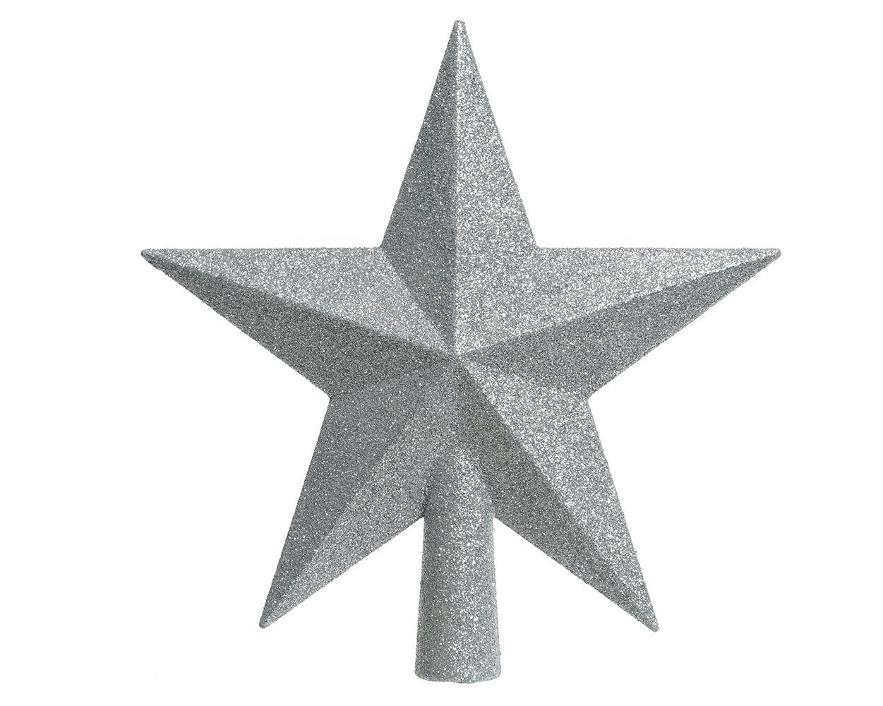 Kaemingk Christbaumspitze, Christbaumspitze Stern mit Glitzer 19cm Kunststoff, silber