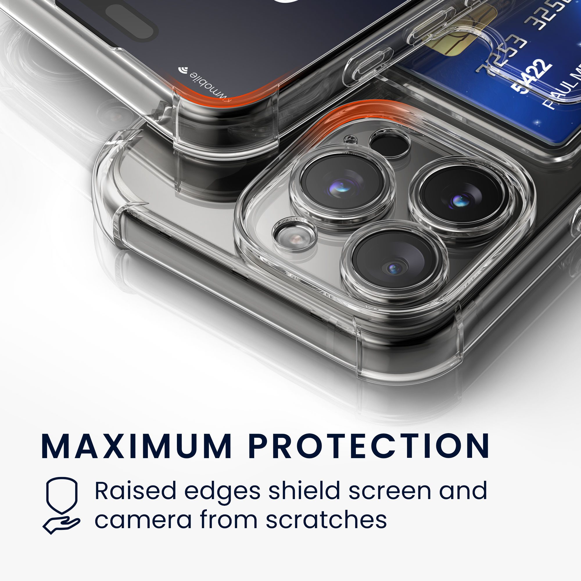 kwmobile Smartphone-Hülle Hülle mit Kartenfach für Apple iPhone 15 Pro, Handyhülle iPhone 15 Pro mit Kartenfach Soft Case