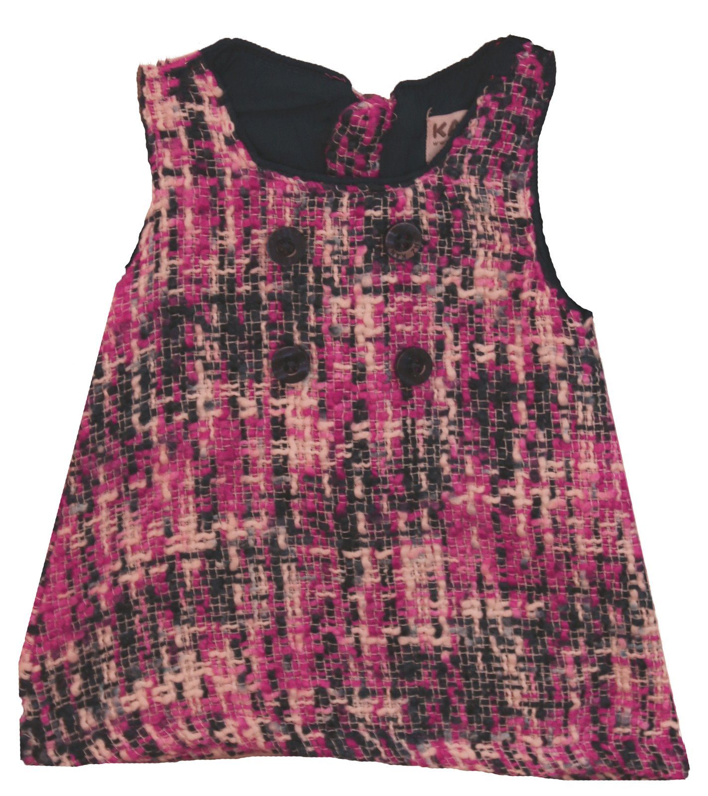 Mini-Kleid Kanz mit Mehrfarbig Karierten-Muster farbenfrohes Kinder Minikleid ärmelloses-Kleid KANZ Rundhals-Kleid