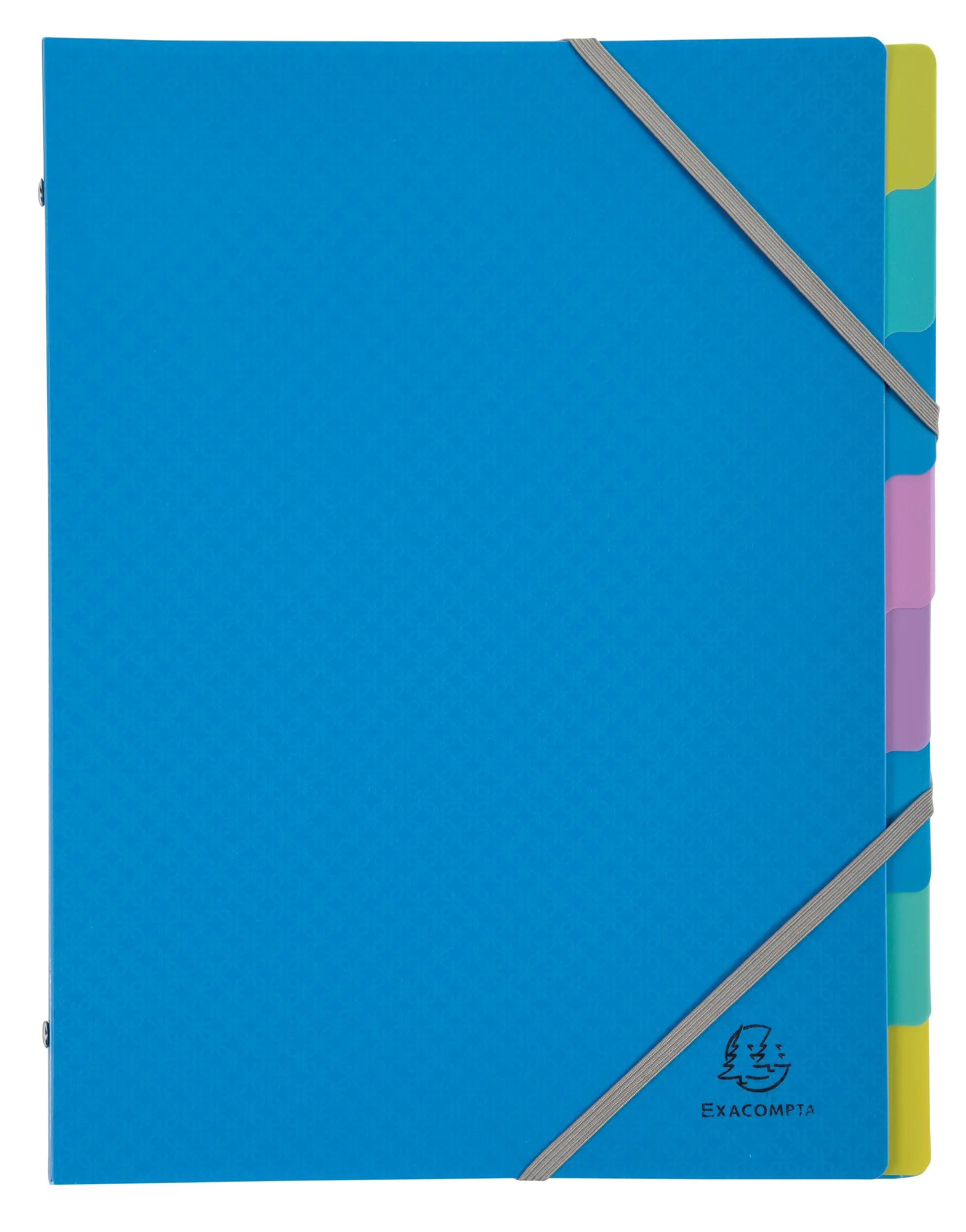 EXACOMPTA Fächermappe 8x Fächermappe A4 PP Gummizug 3 Klappen 8 Fächern sortiert 56190E, Ordnungsmappen