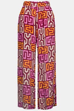 Gina Laura Funktionshose Palazzo-Hose Patch-Print Elastikbund weites Bein