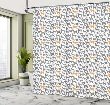 Abakuhaus Duschvorhang Moderner Digitaldruck mit 12 Haken auf Stoff Wasser Resistent Breite 175 cm, Höhe 180 cm, Hunde Hundeschattenbilder Haustier-Liebhaber