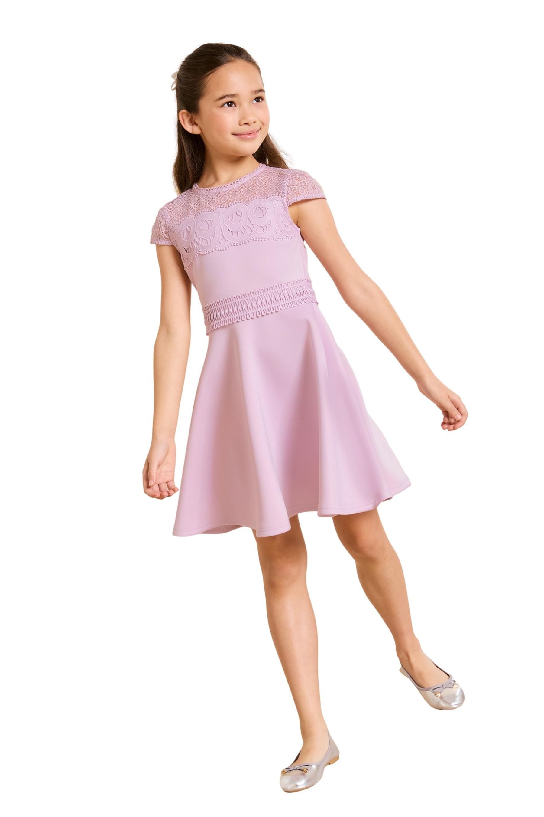 LIPSY Partykleid Lipsy festliches Scuba-Kleid, Schleife und Spitze (1-tlg)
