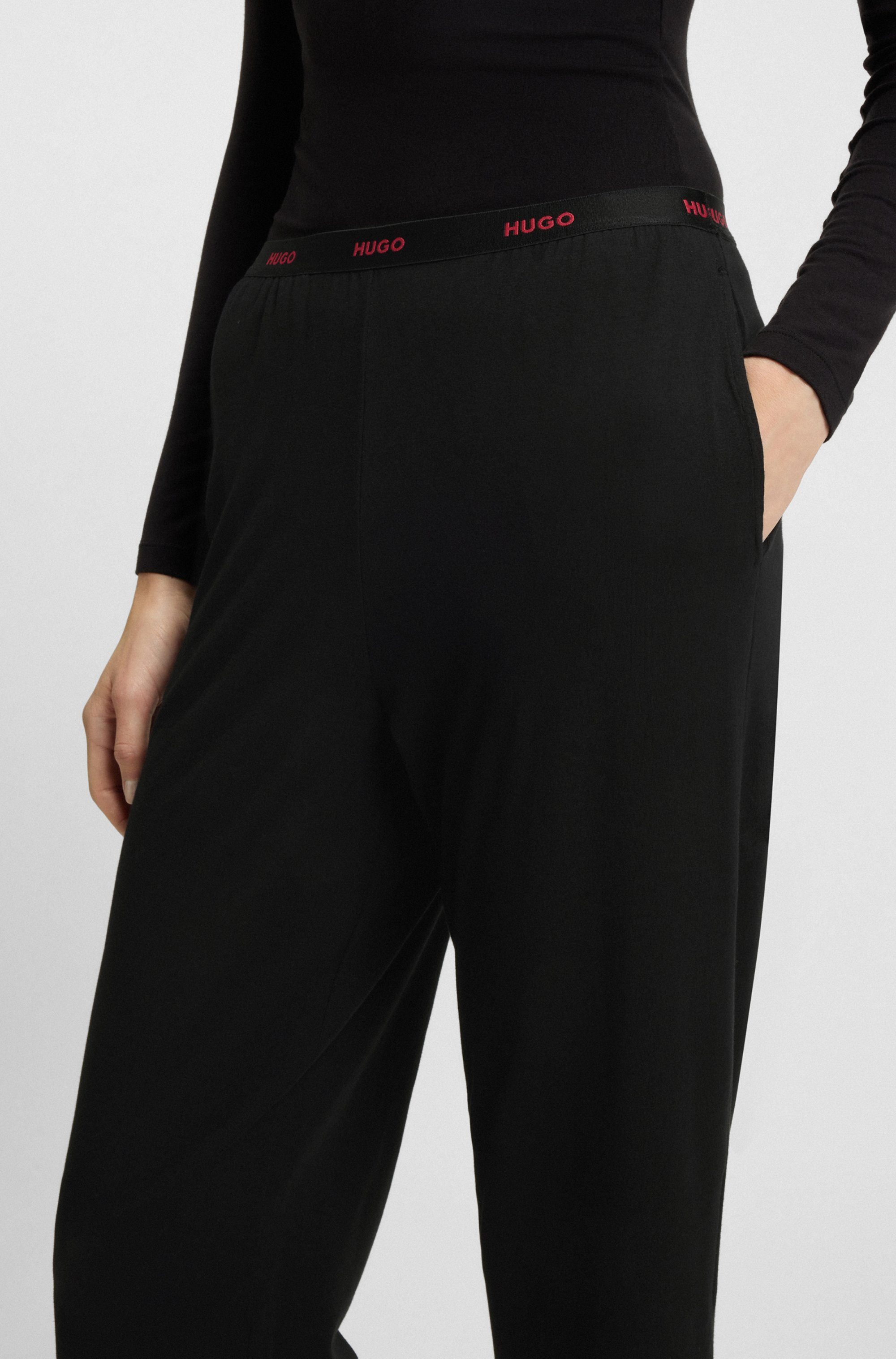 HUGO Pyjamahose ID Sichtbarer Elastikbund, gerades Bein günstig online kaufen