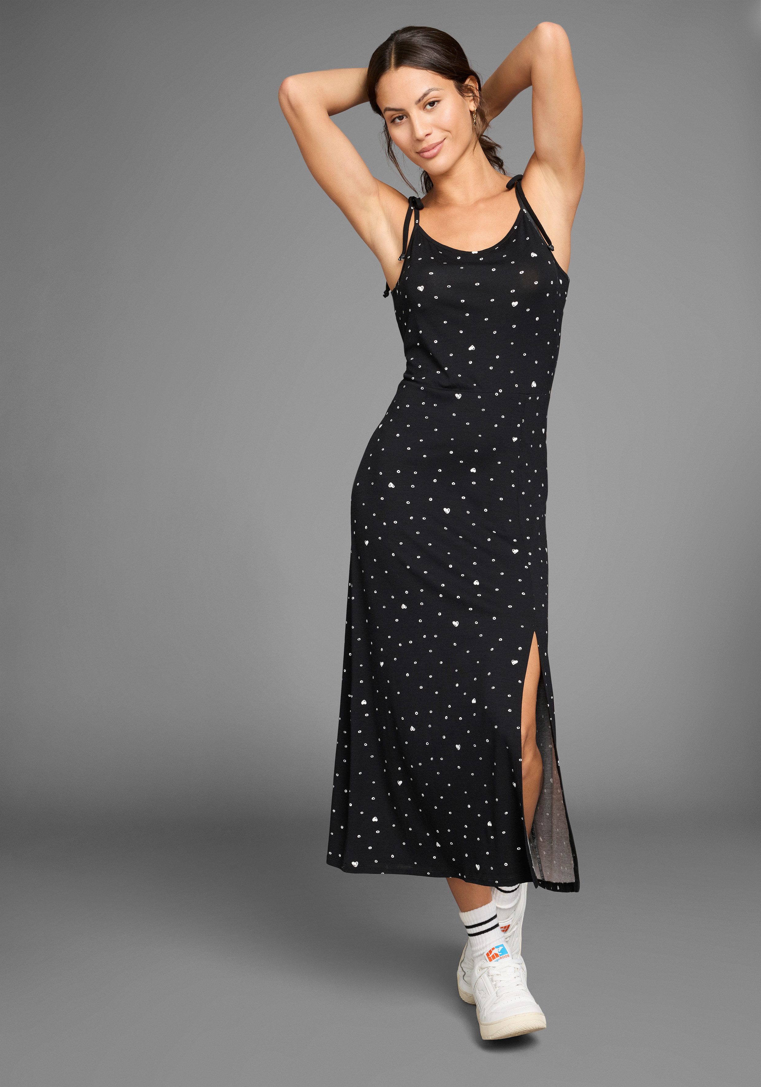 KangaROOS Midikleid mit Spaghetti-Trägern und Schlitz günstig online kaufen