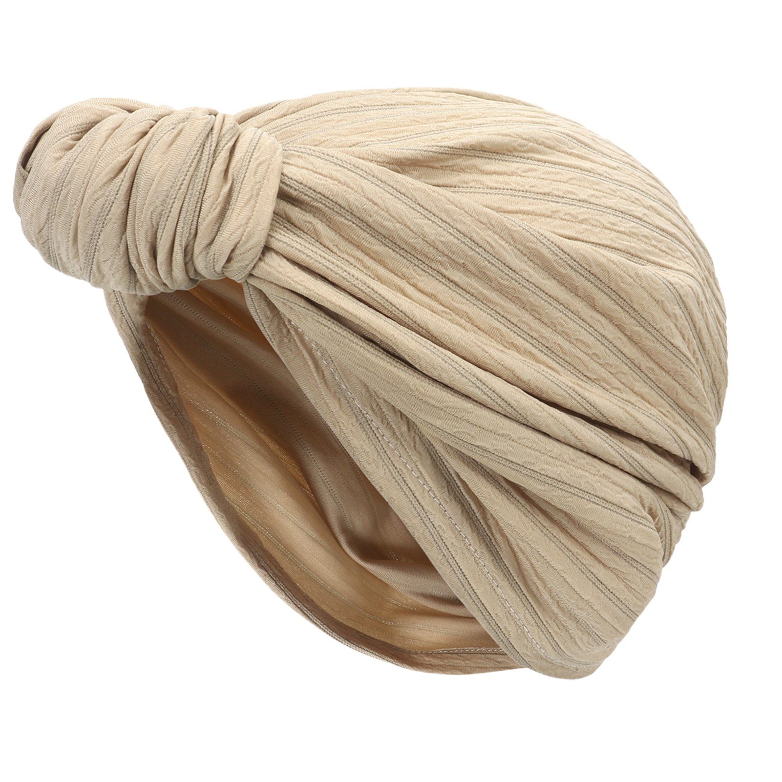 Blusmart Stirnband Modische Mütze Für Damen, Elastische Baumwolle, Knotenmütze, Stirnband Kamel