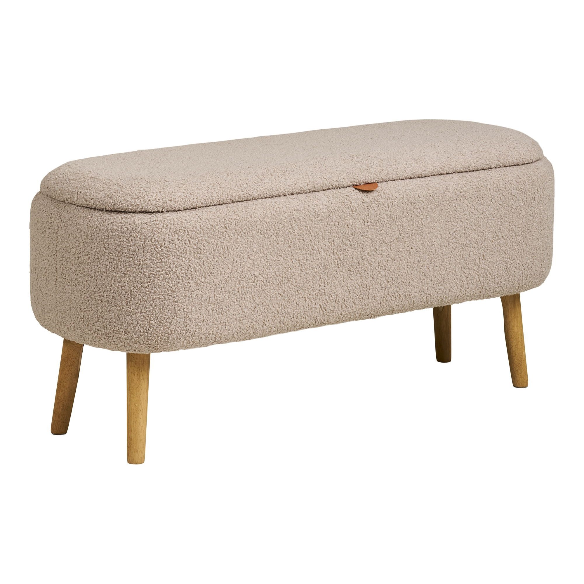 freiraum Truhenbank Harlow, in Beige, Polyester - 95x45x37cm (BxHxT)