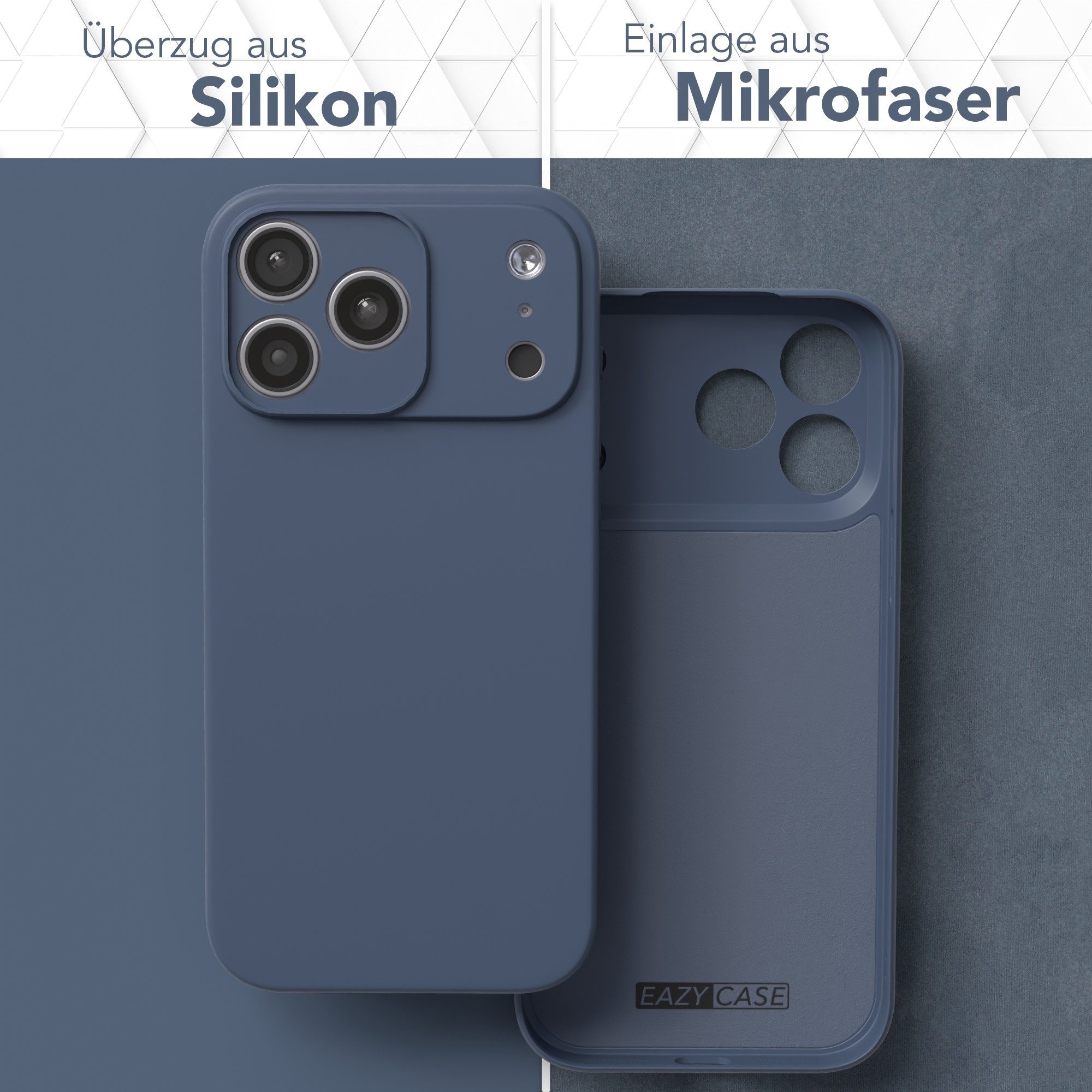 EAZY CASE Handyhülle für Apple iPhone 17 Pro Max Hülle Silikon 6,9 Zoll, Handy Softcase mattierte Silikonhülle Back Cover Soft Blau / Petrol – Bild 3 von 5