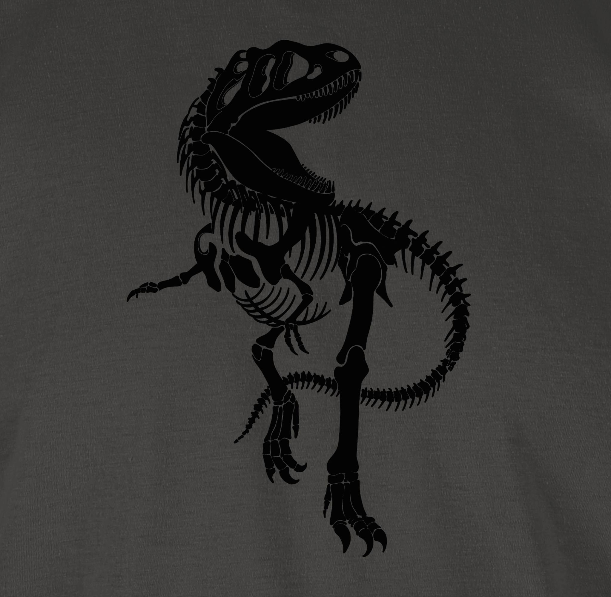 1 T-Rex Zubehör schwarz T-Shirt Skelett Tiere Dunkelgrau - Shirtracer