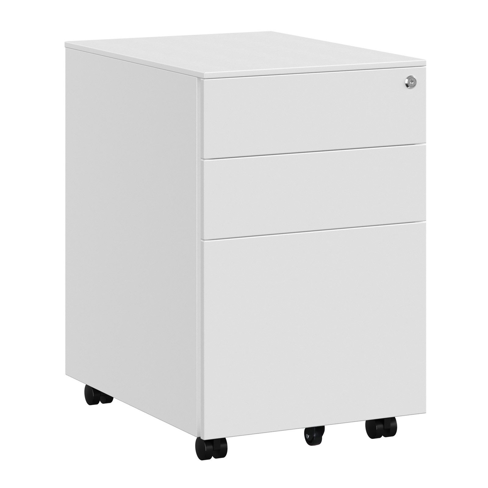 SONGMICS Aktenschrank Rollcontainer unter Schreibtisch 52 x 39 x 60 cm, mit 3 Schublade, vormontiert, mit Hängeregistratur